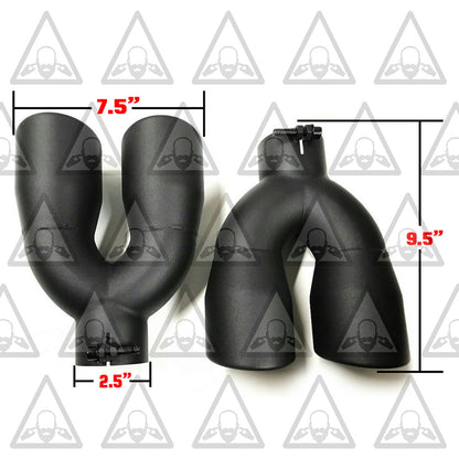 COLT EXHAUST Stainless Steel Dual Exhaust Tips 2.5" Inlet | 3.5" Outlet | 9.5" Length