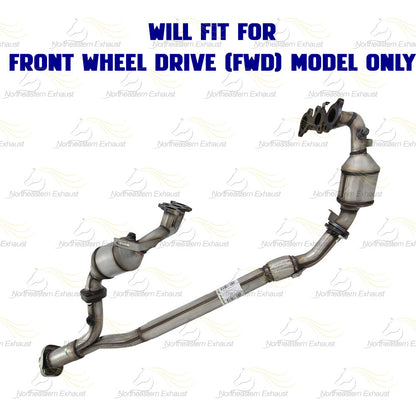 2004-2006 Toyota Sienna 3.3L Pair of Exhaust Manifold Catalytic Converter and Y Pipe Kit | EPA Approved | FWD
