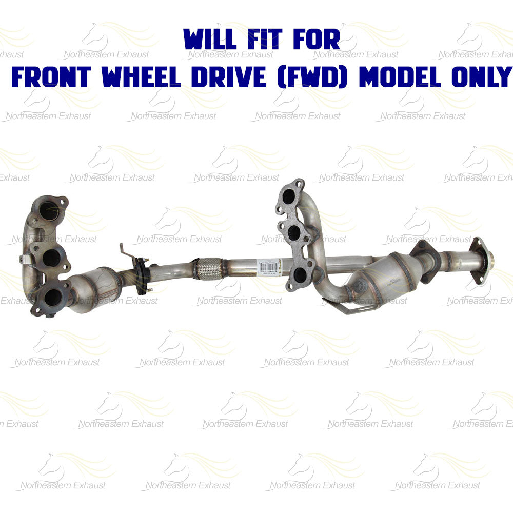2004-2006 Toyota Sienna 3.3L Pair of Exhaust Manifold Catalytic Converter and Y Pipe Kit | EPA Approved | FWD