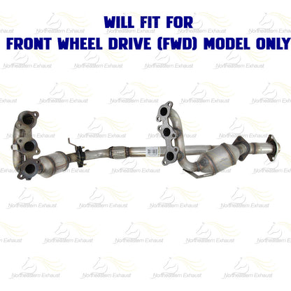 2004-2006 Toyota Sienna 3.3L Pair of Exhaust Manifold Catalytic Converter and Y Pipe Kit | EPA Approved | FWD