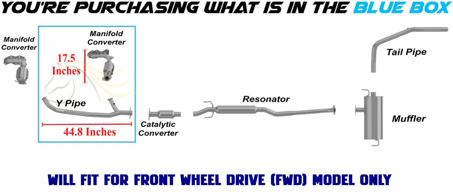 2004-2006 Toyota Sienna 3.3L Passenger Side Exhaust Catalytic Converter and Y Pipe Kit | EPA Approved | FWD