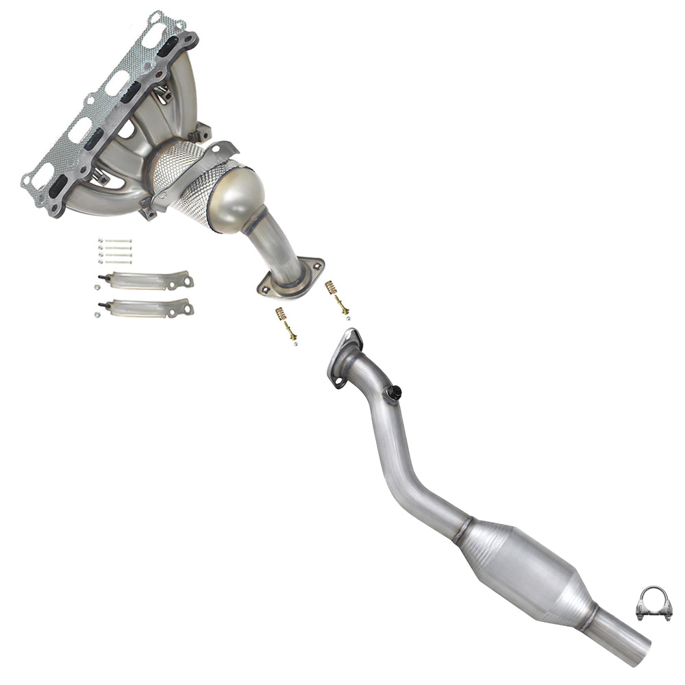2007-2017 Jeep Compass 2.4L Front Exhaust Manifold and Rear Catalytic Converter | EPA Approved | 4WD Manual Transmission