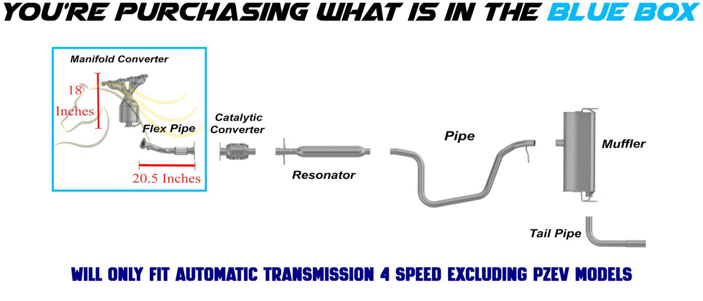 2008-2010 Chevrolet Malibu 2.4L Exhaust Manifold Catalytic Converter and Flex Pipe | EPA Approved | 4-Speed Automatic Transmission | Non-PZEV