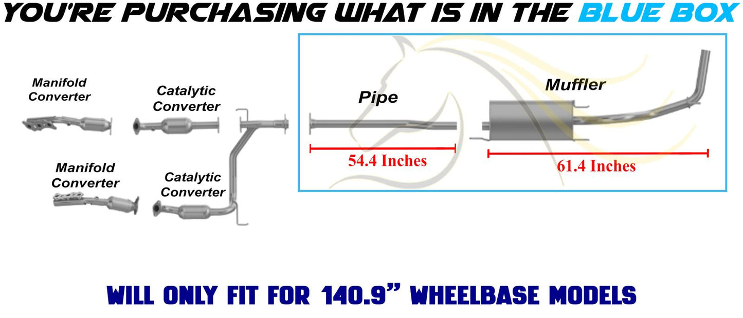 2005-2012 Toyota Tacoma 4.0L 140.9in WB Exhaust Muffler & Intermediate Pipe Kit