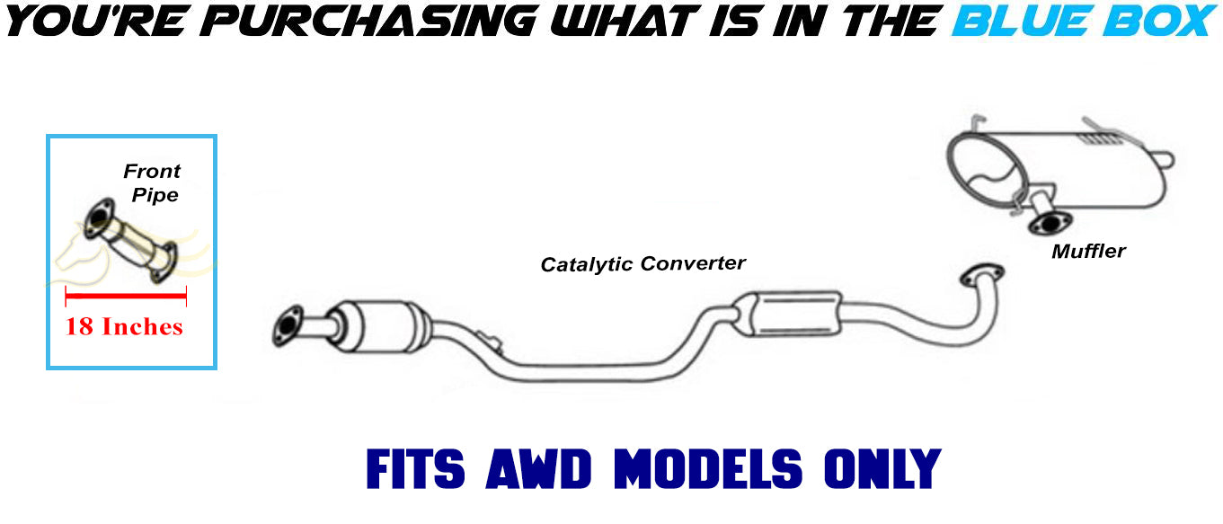2014-2019 Mitsubishi Outlander 2.4L AWD Direct-fit Exhaust Front Pipe