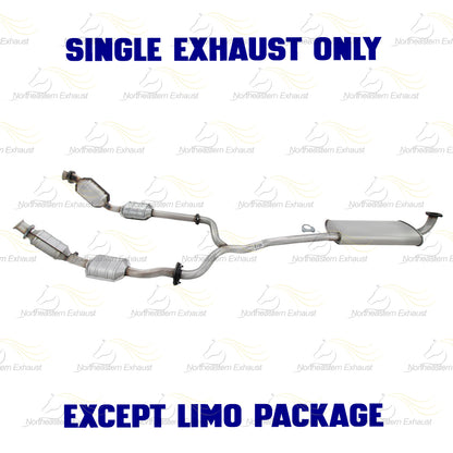Pair of Catalytic Converter Y Pipe and Muffler for 2003-2011 Mercury Grand Marquis 4.6L | 2003-2011 Ford Crown Victoria 4.6L