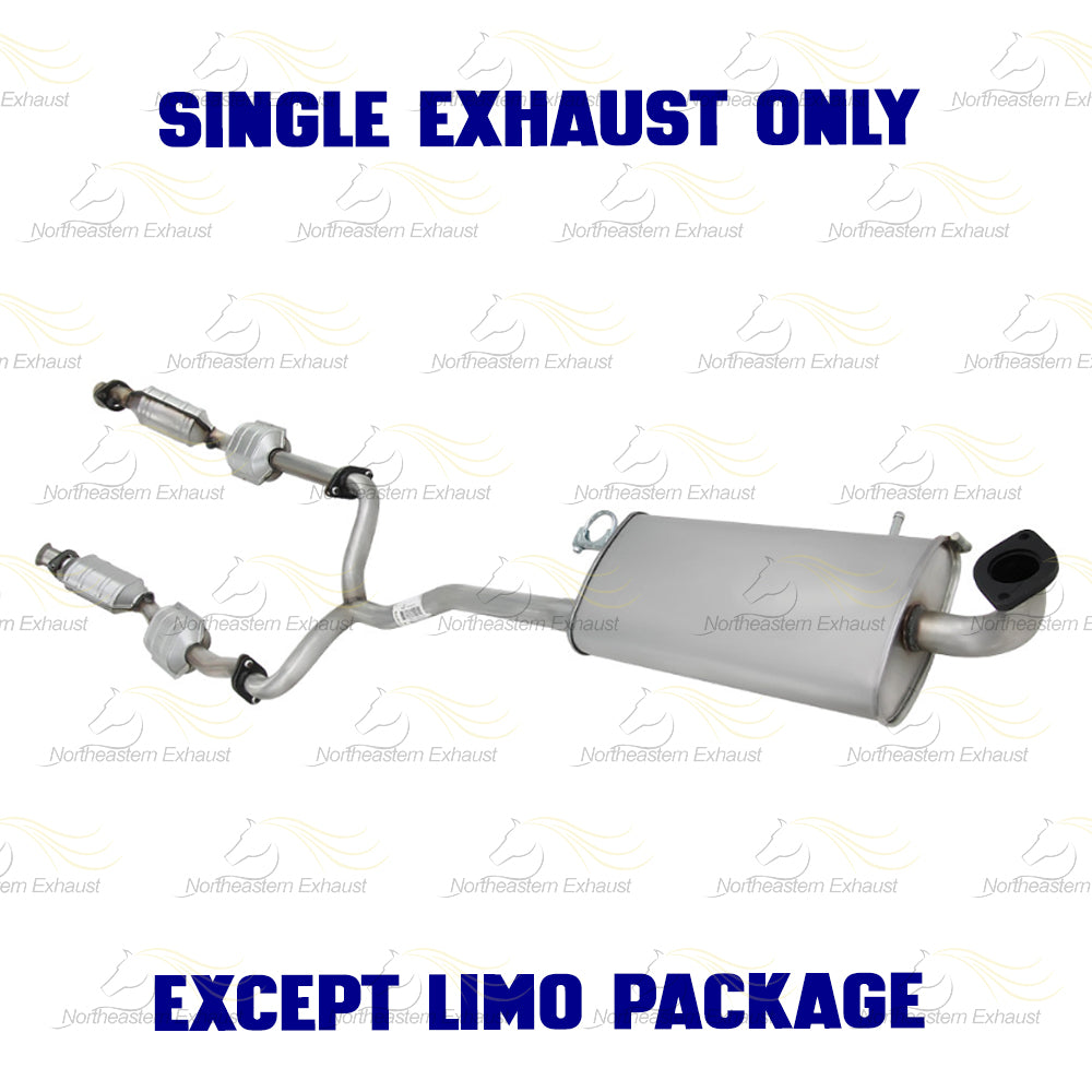 Pair of Catalytic Converter Y Pipe and Muffler for 2003-2011 Mercury Grand Marquis 4.6L | 2003-2011 Ford Crown Victoria 4.6L