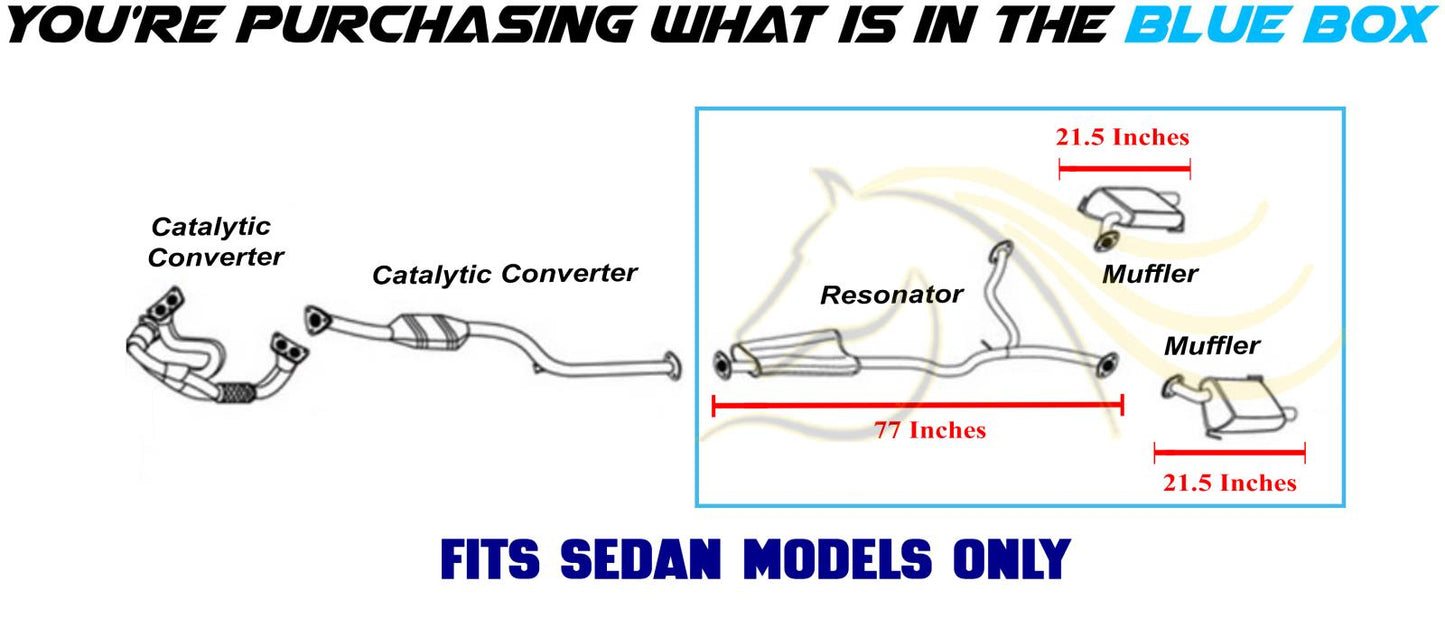 2008-2011 Subaru Impreza 2.5L Stainless Steel Resonator Pipe and Pair of Muffler | For SEDAN