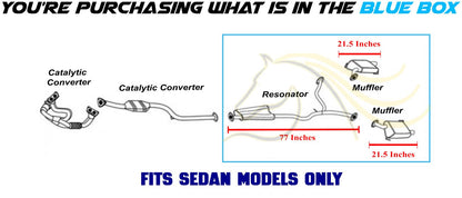 2008-2011 Subaru Impreza 2.5L Stainless Steel Resonator Pipe and Pair of Muffler | For SEDAN