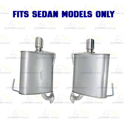2008-2011 Subaru Impreza 2.5L Stainless Steel Resonator Pipe and Pair of Muffler | For SEDAN