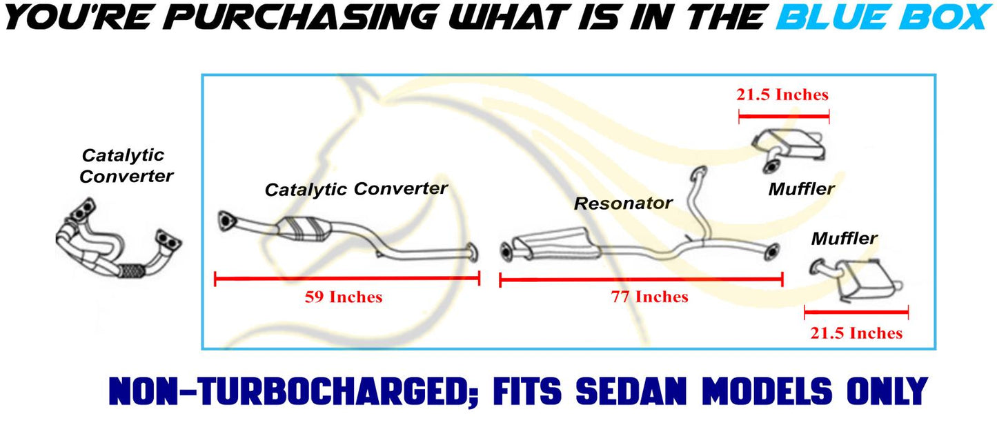 2008-2010 Subaru Impreza 2.5L Rear Catalytic Resonator & Pair of Mufflers Kit | EPA Approved | Non-Turbo Sedan