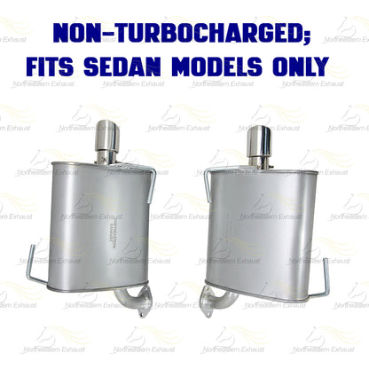 2008-2010 Subaru Impreza 2.5L Rear Catalytic Resonator & Pair of Mufflers Kit | EPA Approved | Non-Turbo Sedan