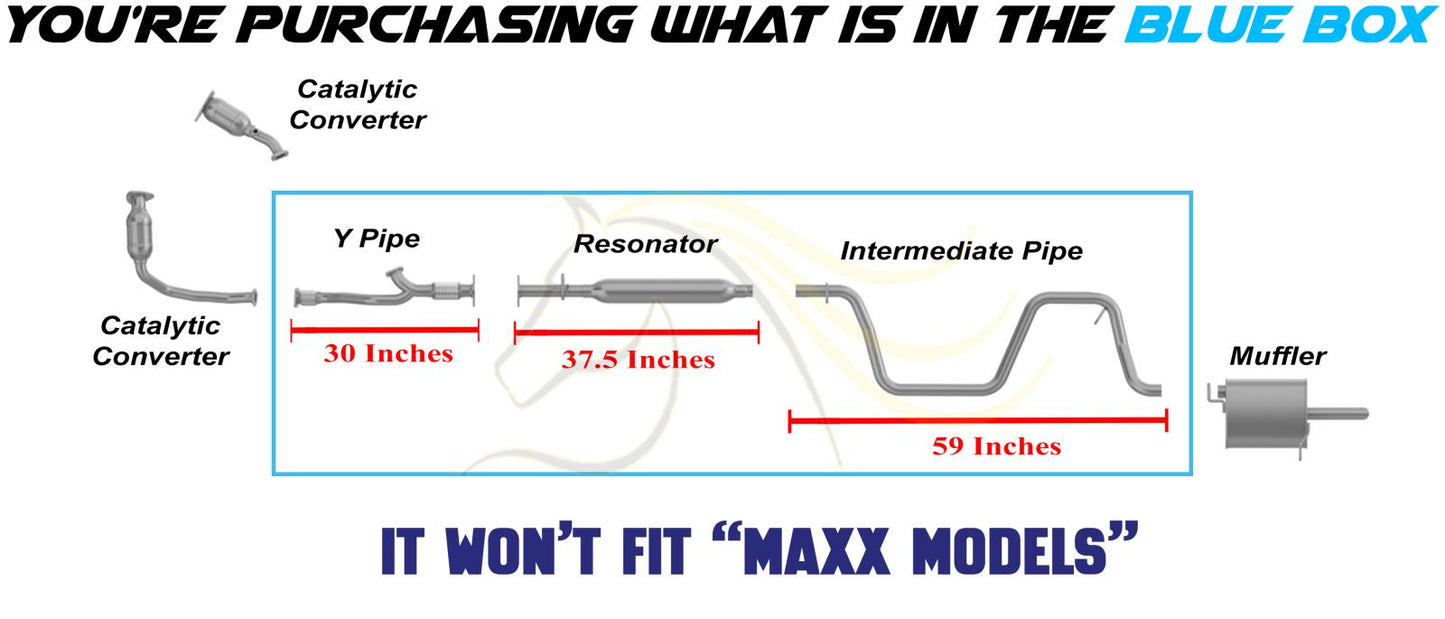 2004 Chevrolet Malibu 3.5L Exhaust Y Pipe, Resonator Pipe and Intermediate Pipe | Not fit to MAXX trim models
