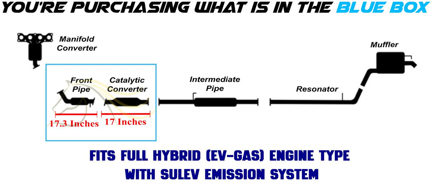2011-2015 Kia Optima 2.4L Front Pipe and Catalytic Converter Kit - EPA Approved - HYBRID / SULEV
