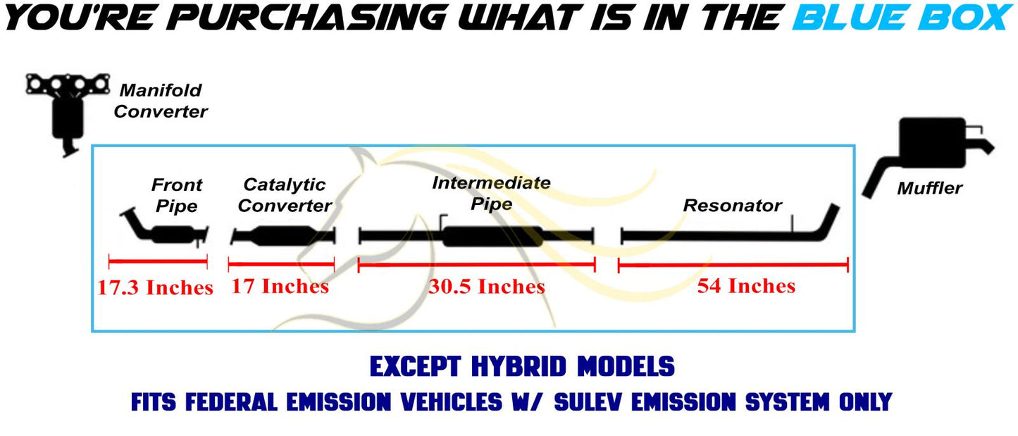 2011-2014 Hyundai Sonata 2.4L Front Pipe w/ Catalytic & Intermediate Pipe w/ Resonator Exhaust Kit