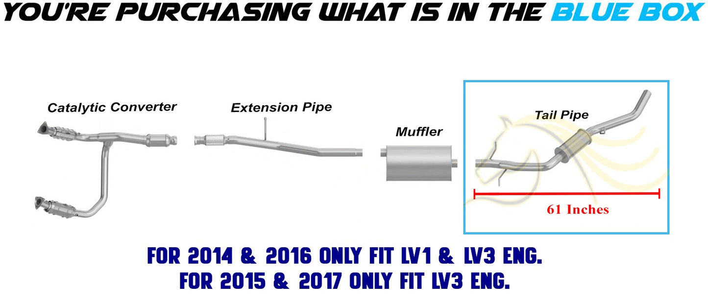2014-2017 Chevy Silverado 1500 4.3L Stainless Steel Exhaust Tail Pipe