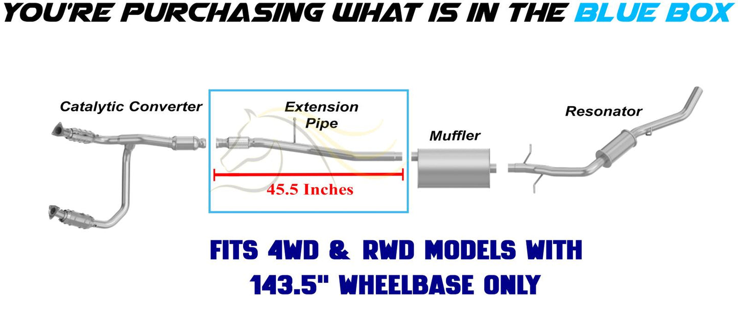 2014-2017 Chevy Silverado & GMC Sierra 1500 5.3L 143.5in WB Stainless Steel Exhaust Pipe