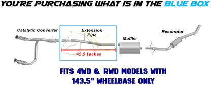 2014-2017 Chevy Silverado & GMC Sierra 1500 5.3L 143.5in WB Stainless Steel Exhaust Pipe