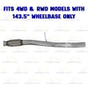 2014-2017 Chevy Silverado & GMC Sierra 1500 5.3L 143.5in WB Stainless Steel Exhaust Pipe