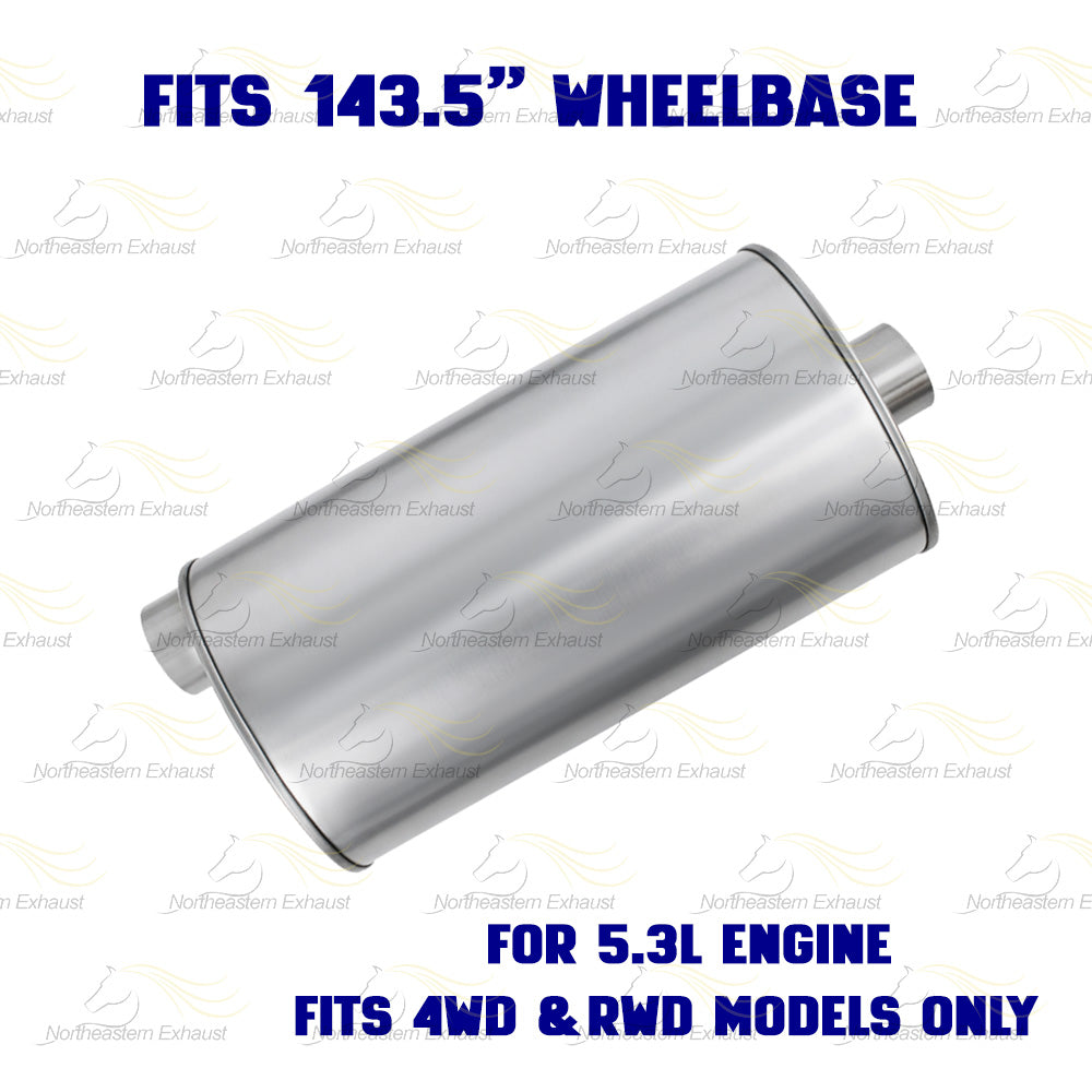 2014-2017 GMC Sierra 1500 4.3L, 5.3L 143.5" WB Stainless Steel Catalytic Back Exhaust Kit