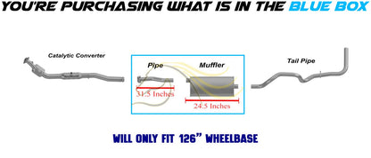 Stainless Exhaust Pipe Muffler Kit fits: 2001-2003 Ford Ranger 2.3L | 1998-2001 Ford Ranger 2.5L