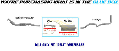 Stainless Steel Pipe Muffler Kit fits: 2003 Mazda B2300 2.3L | 1998-2000 Mazda B2500 2.5L