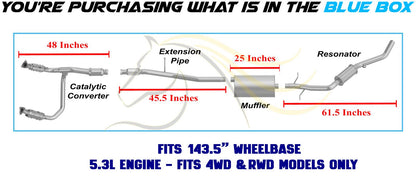 2014-2017 Chevy Silverado 1500 4.3L & 5.3L Complete Exhaust System - EPA Approved