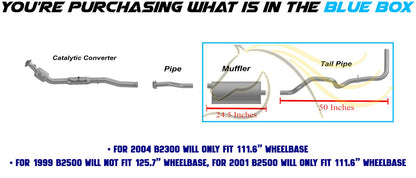 Stainless Steel Muffler Tail Pipe Kit fits: 01-04 B2300 2.3L | 98-01 B2500 2.5L