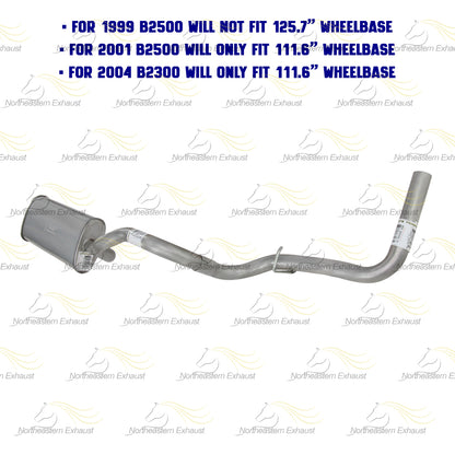 Stainless Steel Muffler Tail Pipe Kit fits: 01-04 B2300 2.3L | 98-01 B2500 2.5L