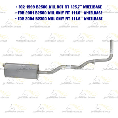 Stainless Steel Muffler Tail Pipe Kit fits: 01-04 B2300 2.3L | 98-01 B2500 2.5L