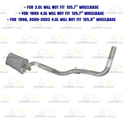 Stainless Steel Muffler Tail Pipe Kit fits: 1998-2003 B3000 3.0L & B4000 4.0L