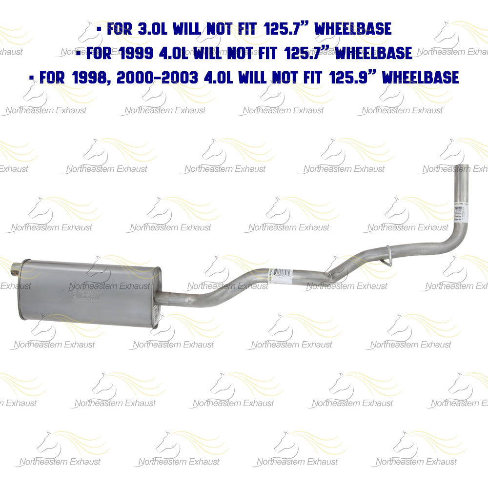 Stainless Steel Muffler Tail Pipe Kit fits: 1998-2003 B3000 3.0L & B4000 4.0L