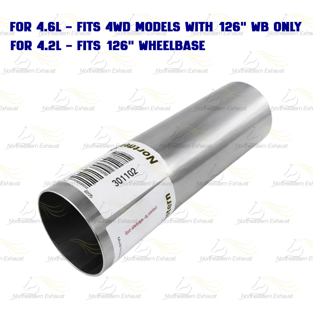 2005-2008 F-150 4.2L and 2004-2008 F-150 4.6L 4WD Stainless Steel Exhaust Pipe 126" WB