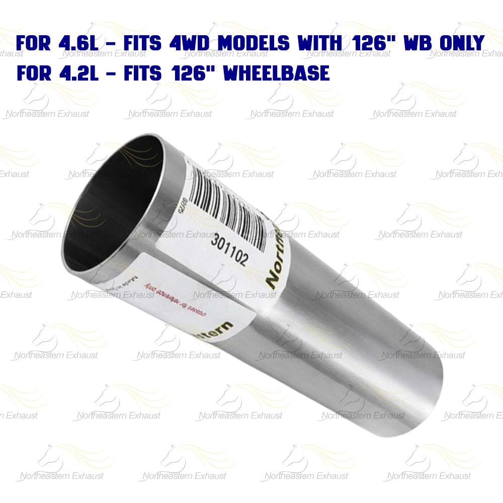2005-2008 F-150 4.2L and 2004-2008 F-150 4.6L 4WD Stainless Steel Exhaust Pipe 126" WB