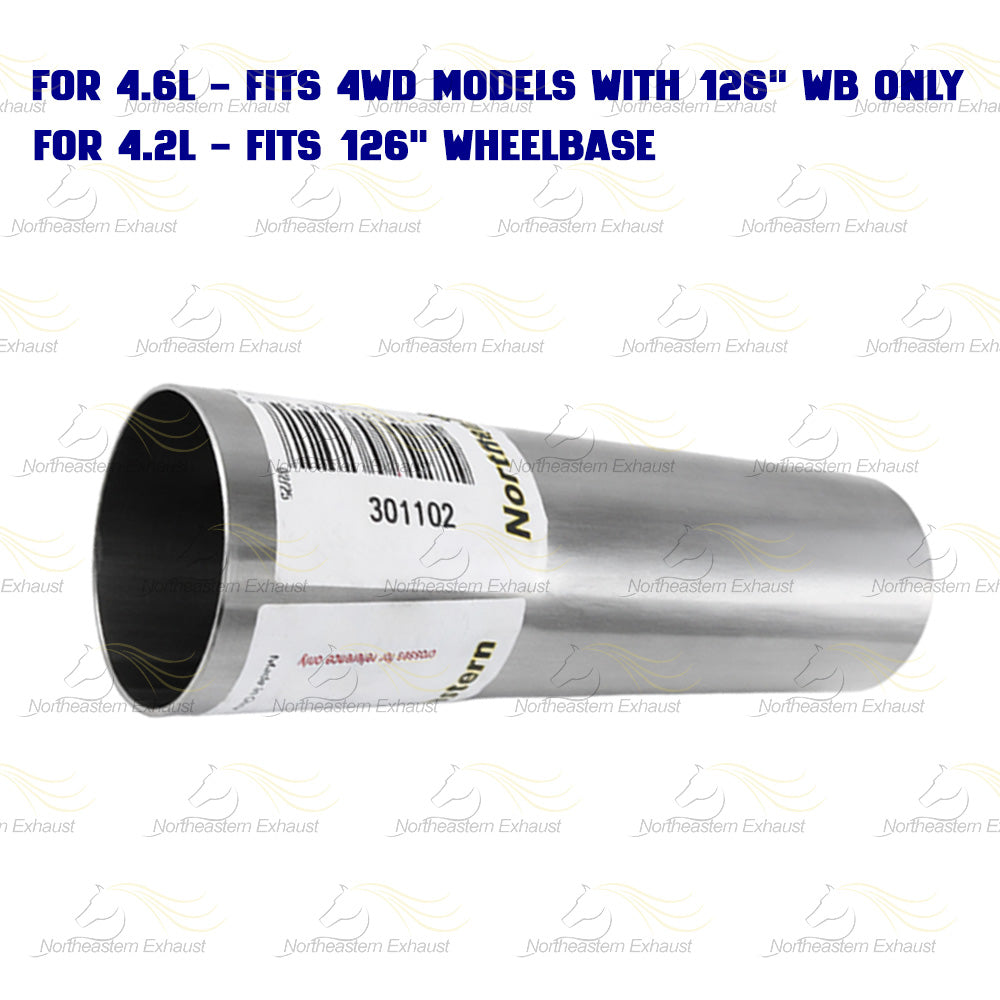 2005-2008 F-150 4.2L and 2004-2008 F-150 4.6L 4WD Stainless Steel Exhaust Pipe 126" WB