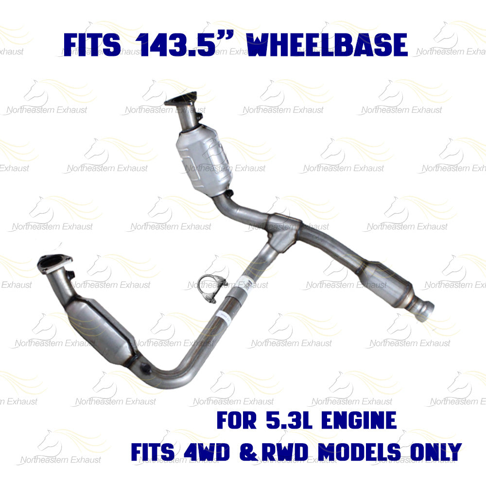 2014–2017 Sierra 1500 4.3L/5.3L 143.5" WB Catalytic, Extension Pipe & Muffler Kit - EPA Approved