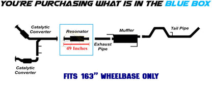 Stainless Steel Exhaust Resonator Pipe for Ford F-150 2011-2014 5.0L & 2013-2014 6.2L 163" WB