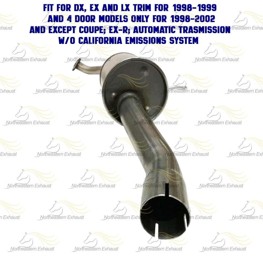 1998-2002 Honda Accord 2.3L Front Pipe, Resonator and Muffler Exhaust