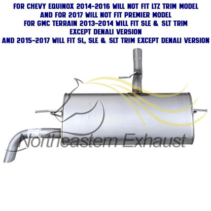 2010-2017 Chevrolet Equinox 2.4L and 2010-2017 GMC Terrain 2.4L Cat-back Exhaust System