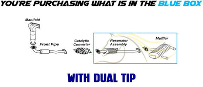 Resonator Pipe Muffler Exhaust System Kit fits: 2008-2010 Kia Sportage 2.0L AWD