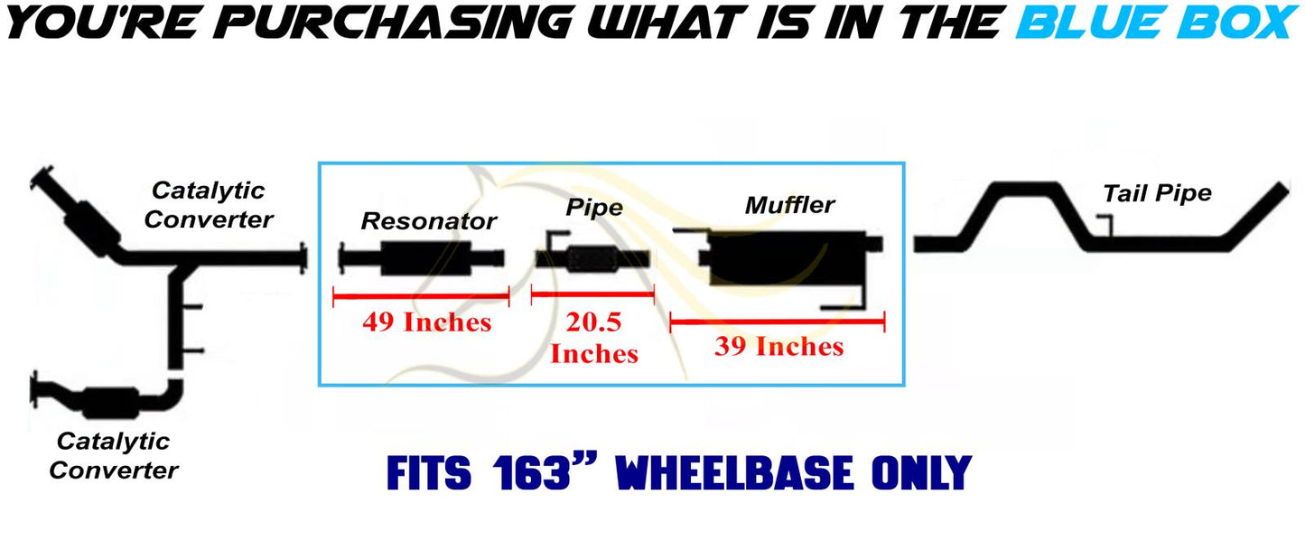 2011-2014 Ford F-150 3.5L 163in WB Stainless Steel Exhaust Resonator, Flex Pipe & Muffler Kit