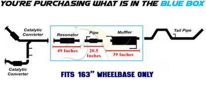 2011-2014 Ford F-150 3.5L 163in WB Stainless Steel Exhaust Resonator, Flex Pipe & Muffler Kit