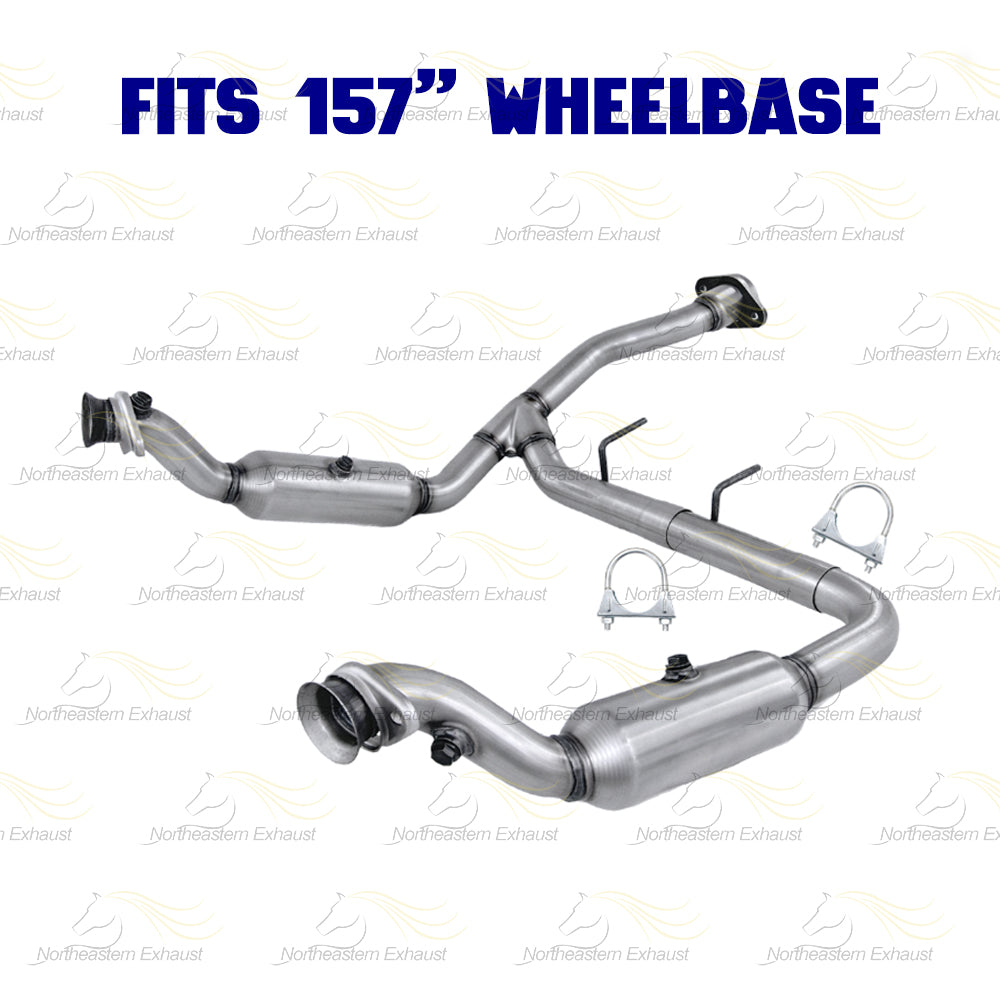 2011-2014 Ford F-150 3.5L 157in WB Pair of Exhaust Catalytic Resonator & Flex Pipe Kit - EPA Approved