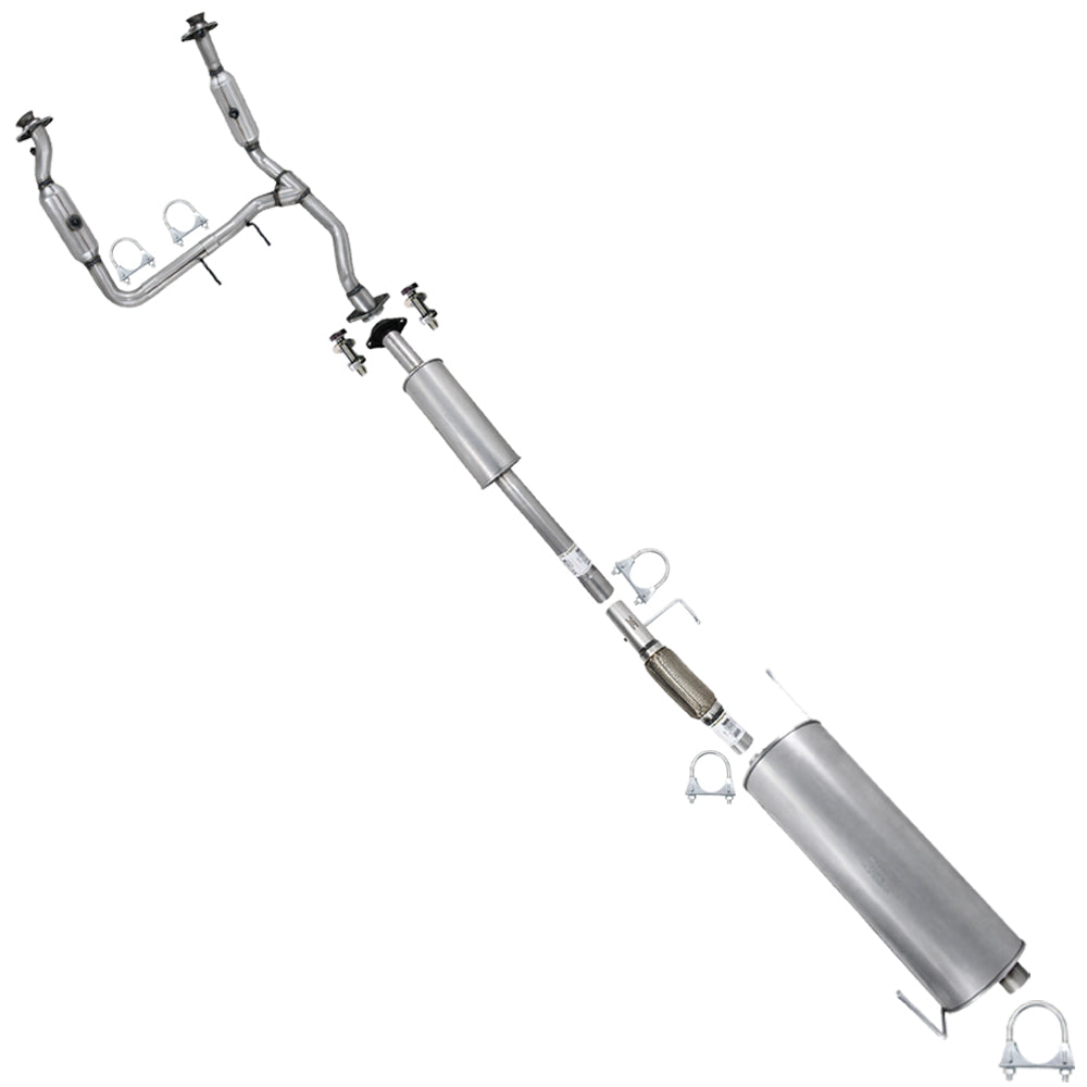 2011-2014 Ford F-150 3.5L 157in WB Pair of Exhaust Catalytic w/ Resonator Flex Pipes & Muffler Kit - EPA Approved