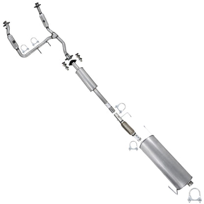 2011-2014 Ford F-150 3.5L 157in WB Pair of Exhaust Catalytic w/ Resonator Flex Pipes & Muffler Kit - EPA Approved