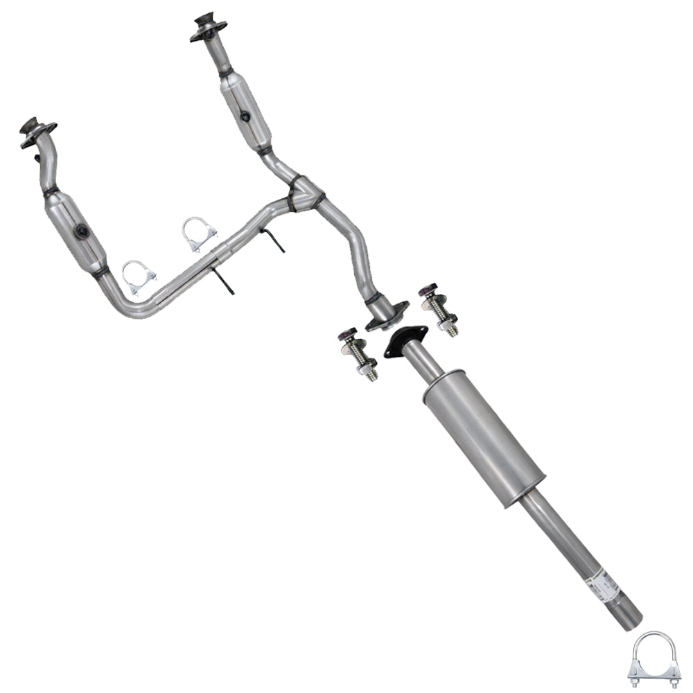 2011-2014 Ford F-150 3.5L 157in WB Pair of Exhaust Catalytic Converter & Resonator Kit - EPA Approved