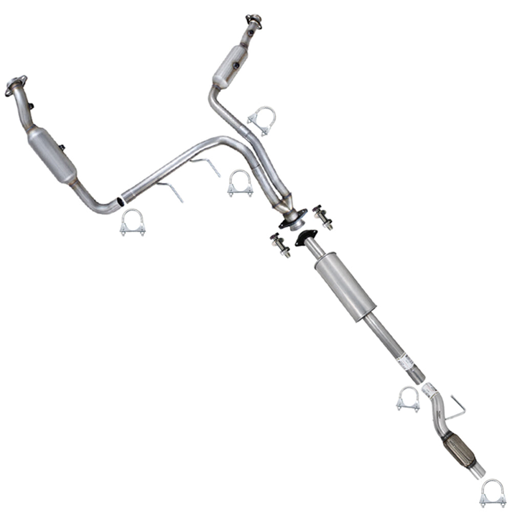 2011-2014 Ford F-150 3.7L 157in WB Pair of Exhaust Catalytic Resonator & Flex Pipe Kit - EPA-Approved