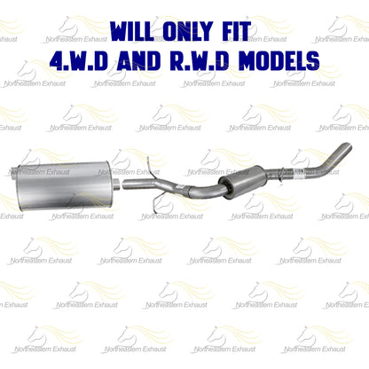 Exhaust Muffler & Tail Pipe Kit for 2014-2017 GMC Sierra 1500 5.3L | 2014-2017 Chevy Silverado 1500 5.3L