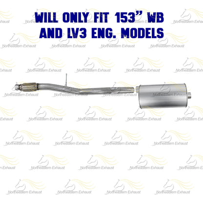 2014-2018 GMC Sierra 1500 4.3L 153in WB Exhaust Pipe and Muffler