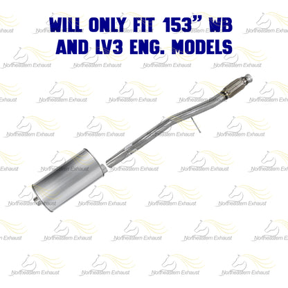 2014-2018 GMC Sierra 1500 4.3L 153in WB Exhaust Pipe and Muffler